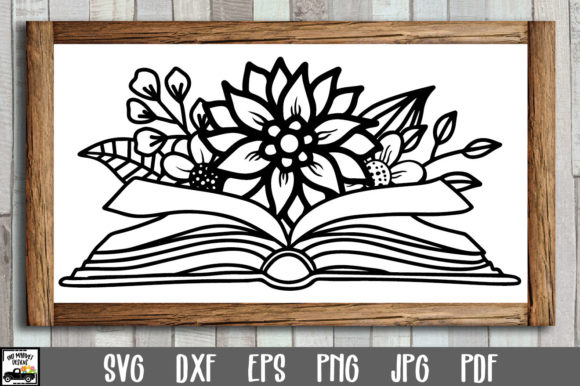 Book with Flowers SVG File