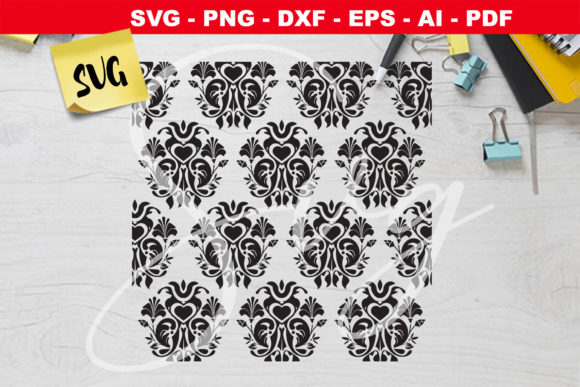 Damask Heart Floral Baroque Ornament