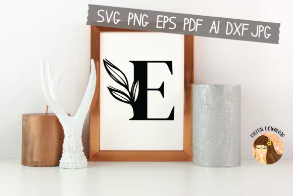 E – Floral Letter Design