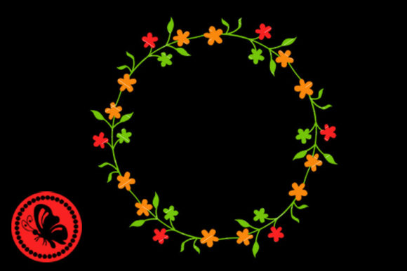 Easter Wreath Floral Print Circle Frame