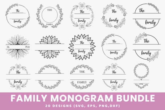 Family Monogram SVG Design Bundle