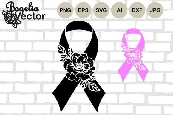 Floral Awareness Ribbon Breast Cancer