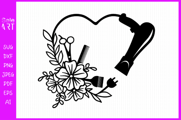 Floral Hair Dryer Heart
