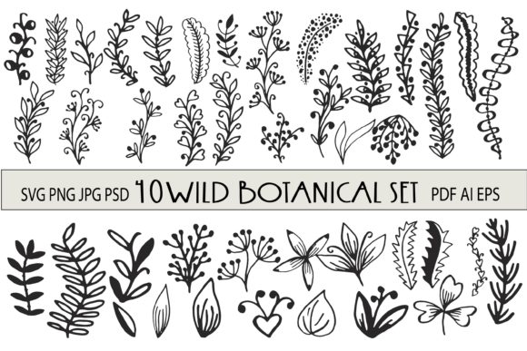Floral Leaves and Branches SVG