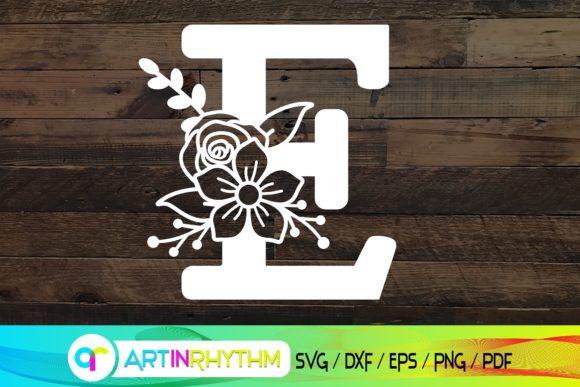 Floral Letter E, Alphabet Svg