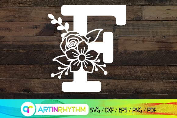 Floral Letter F, Alphabet SVG