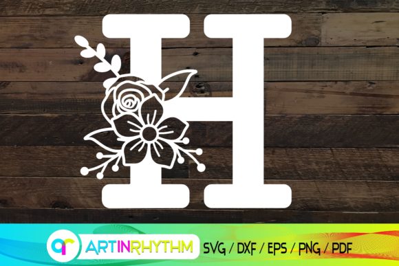 Floral Letter H, Alphabet SVG