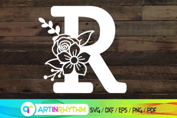 Floral Letter R, Alphabet SVG