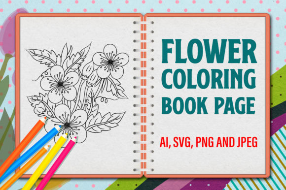 Flower Coloring Page. Coloring Book