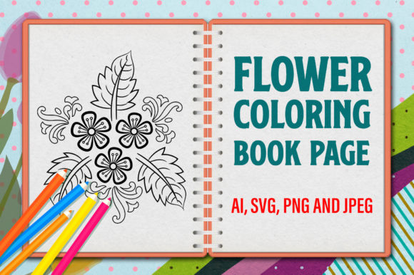 Flower Coloring Page, Coloring Book Page