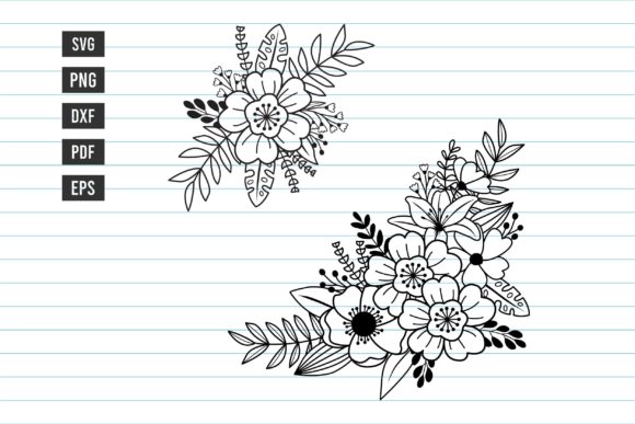Flower Flower Corner, Flower Bouquet Svg