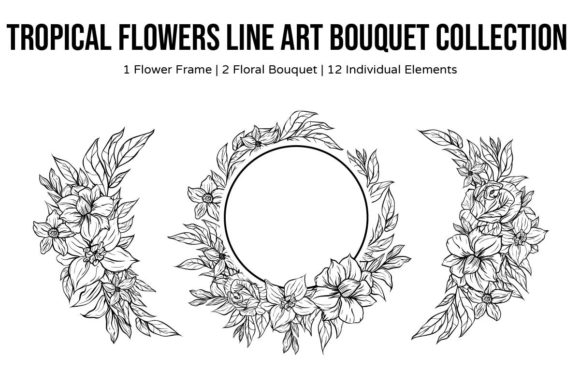 Flower Outline Bouquet Collection
