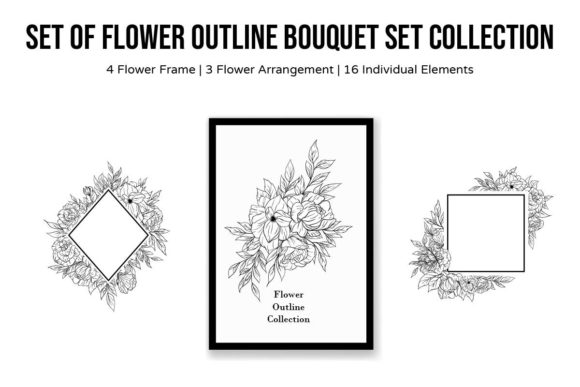 Flower Outline Bouquet Collection