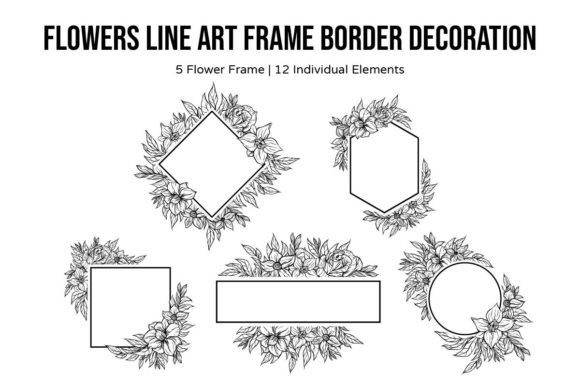 Flowers Line Arf Border Decoration