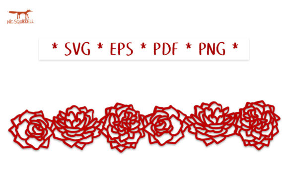 Fresh Roses Border SVG Cut File