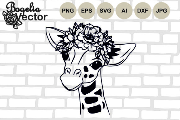 Giraffe Flowers Crown Safari Animal