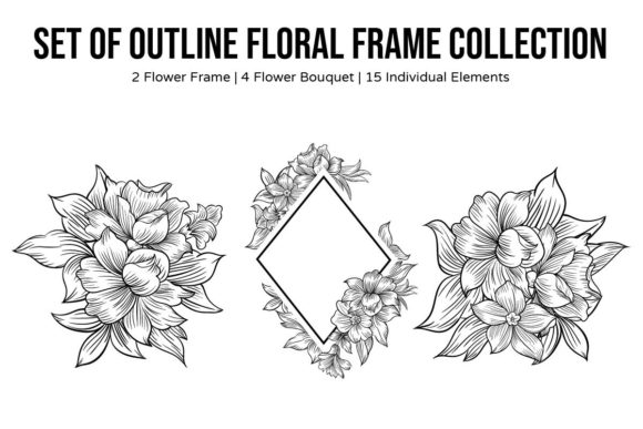 Outline Floral Bouquet Collection