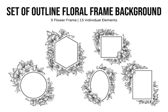 Outline Floral Frame Background