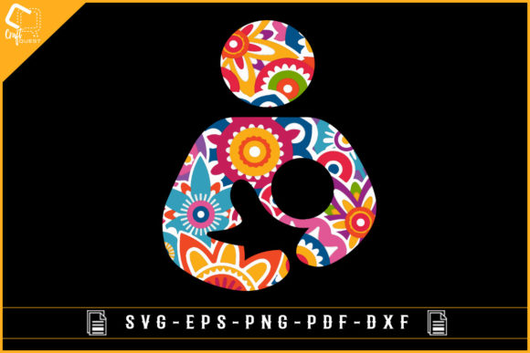 Vector Breastfeeding Floral Icon Design