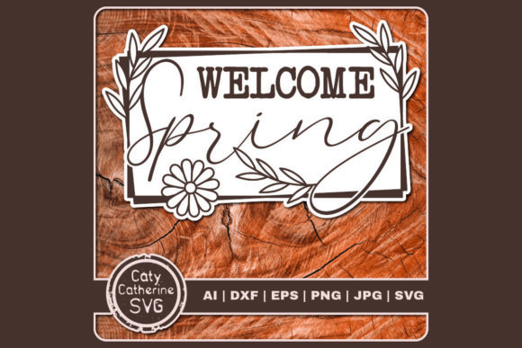 Welcome Spring Floral Sign Seasons